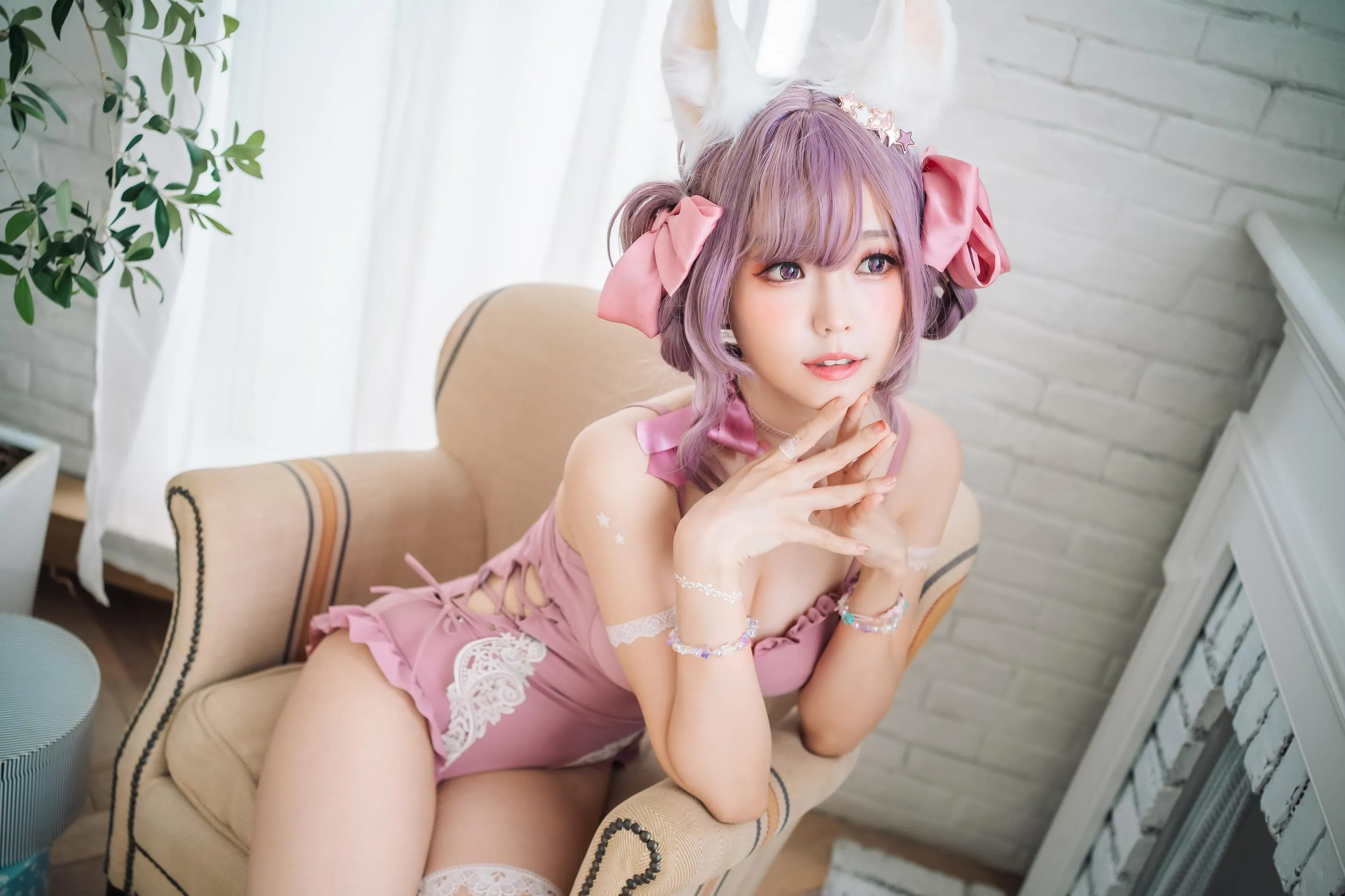 ElyEE子 – NO.82 Fluffy Summer – Original Swimsuit-粉色 [54P]插图7